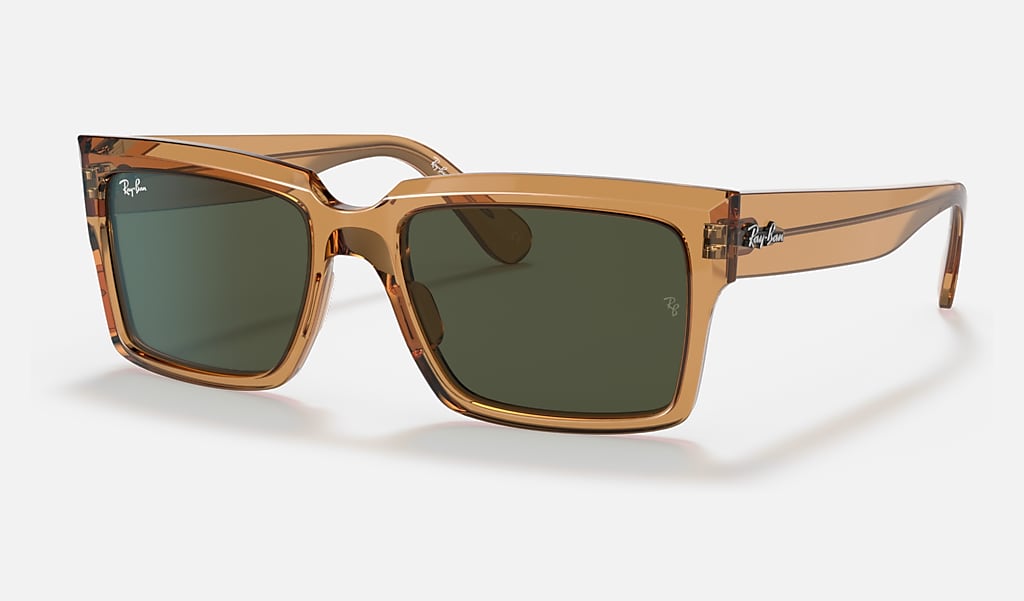 Inverness @collection Sunglasses in Transparent Light Brown and Green | Ray- Ban®