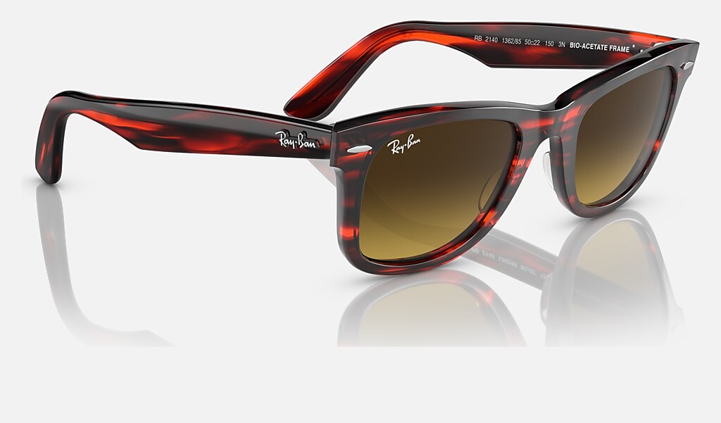 Original Wayfarer Bio-acetate Sunglasses in Striped Red and Brown | Ray-Ban®