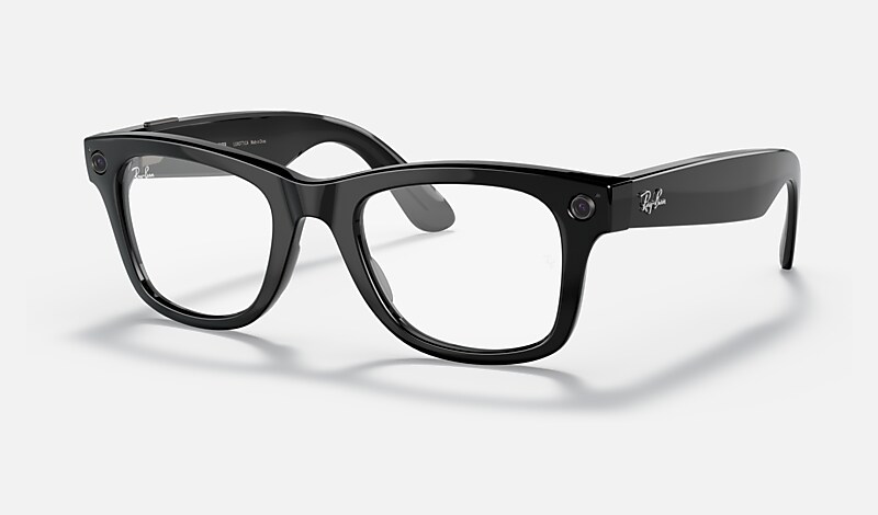 RAY-BAN STORIES | WAYFARER Sunglasses in Black and Clear/Brown