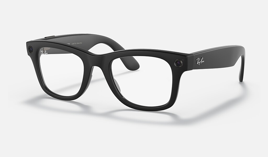 Ray-ban Stories | Wayfarer Sunglasses in Matte Black and Clear/Grey | Ray- Ban®