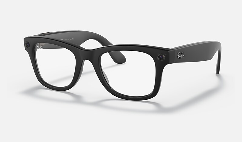 RAY-BAN STORIES | WAYFARER Sunglasses in Black and Clear/Grey