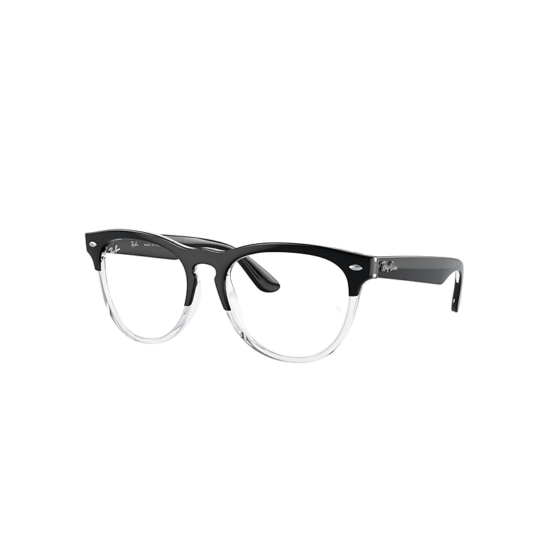 Ray Ban Iris Optics Eyeglasses Black On Transparent Frame Clear Lenses Polarized 54-18