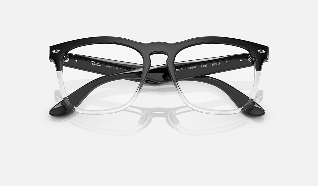 Steve Optics Eyeglasses with Black On Transparent Frame | Ray-Ban®