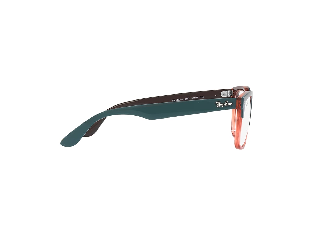 STEVE OPTICS Eyeglasses with Dark Green On Transparent Light Red