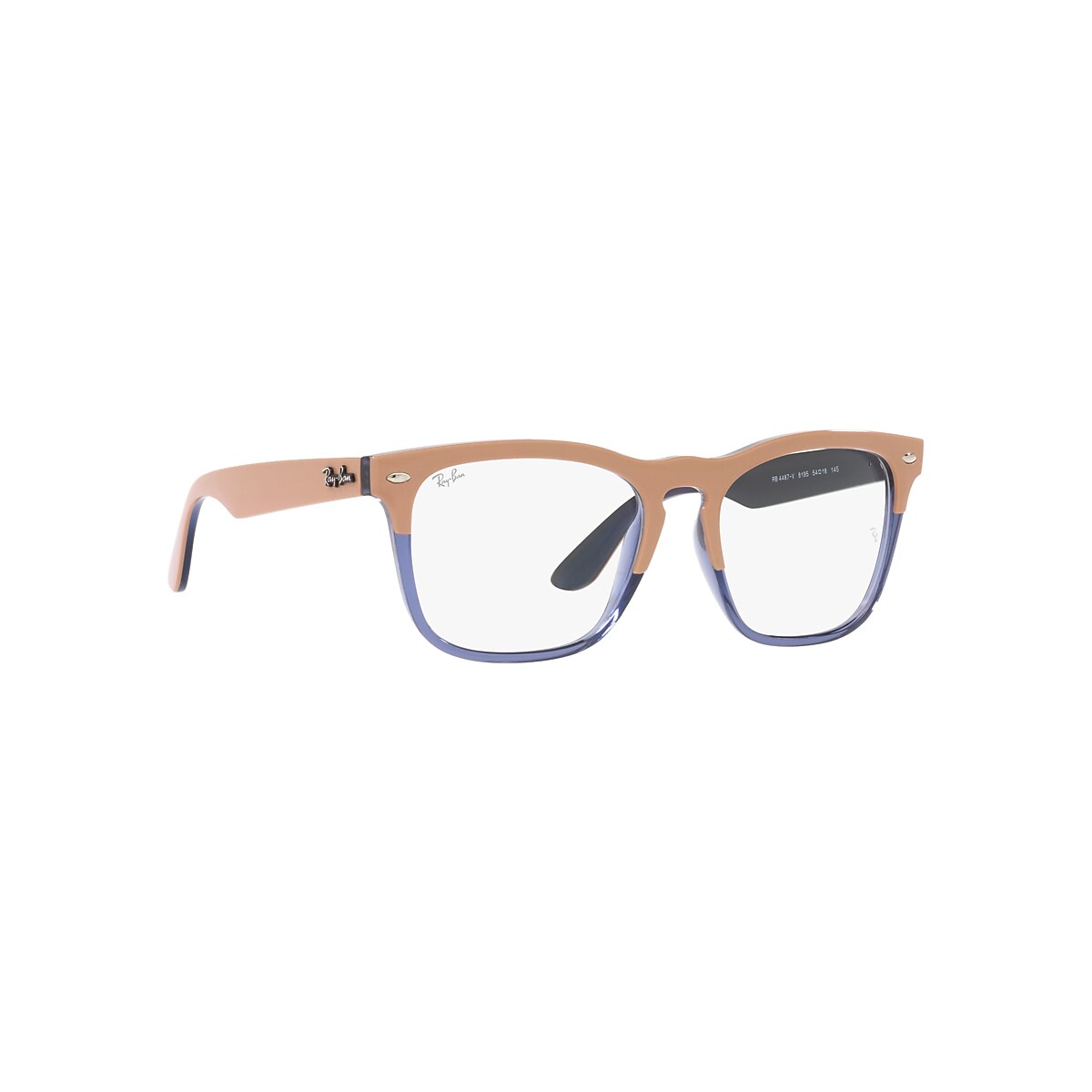 STEVE OPTICS Eyeglasses with Beige On Transparent Dark Blue Frame