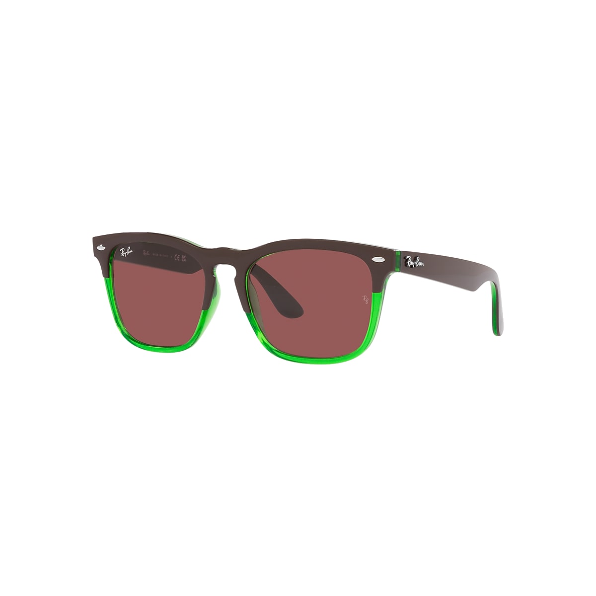 STEVE Sunglasses in Dark Brown On Transparent Green and Dark