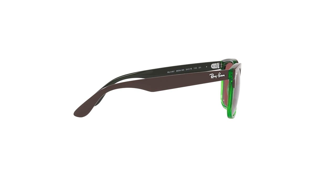 STEVE Sunglasses in Dark Brown On Transparent Green and Dark