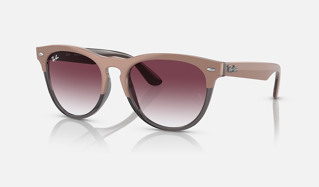 Iris Sunglasses in Beige On Transparent Grey and Violet | Ray-Ban®