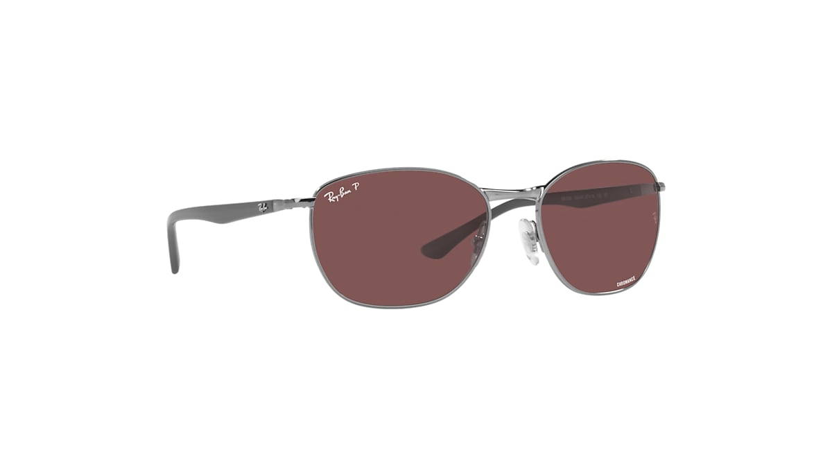 Ray-Ban Rb3702 Sunglasses Grey Frame Violet Lenses Polarized 57-18