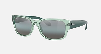 RB4388 Polarized Sunglasses in Transparent Green and Blue