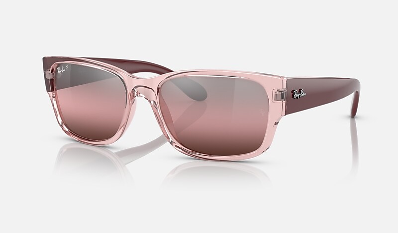 RB4388 Les lunettes de soleil Rose transparent en Rouge RB4388