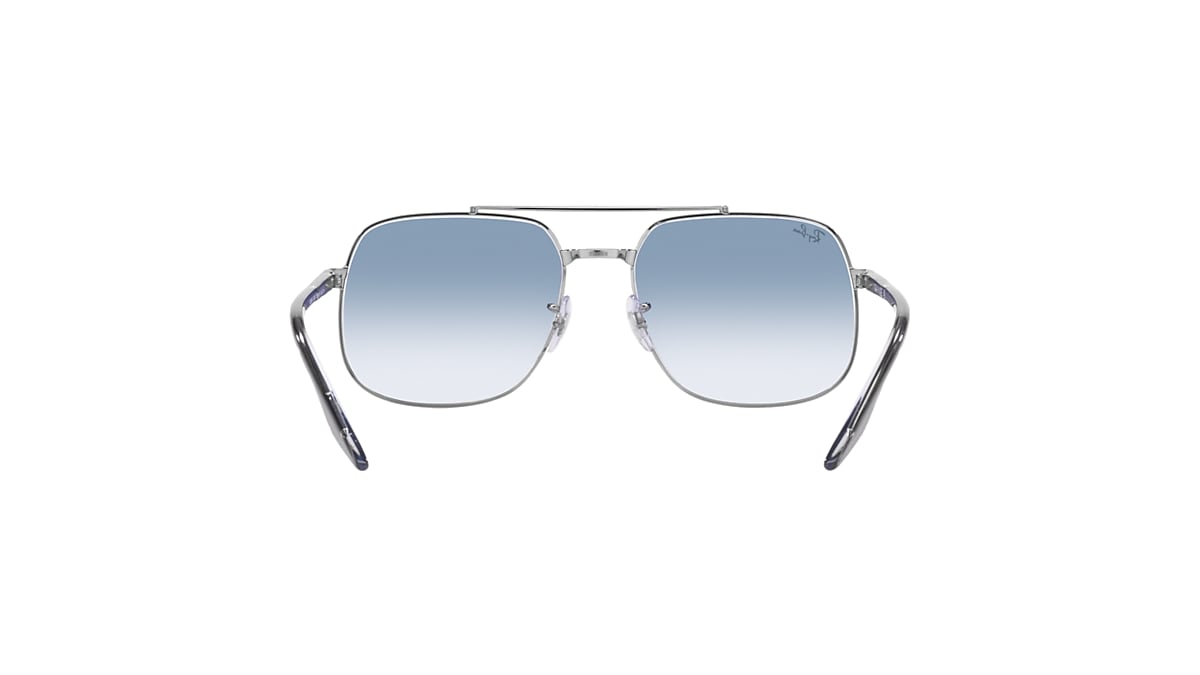 Ray-Ban Rb3699 Sunglasses Grey On Transparent Frame Blue Lenses 56-18