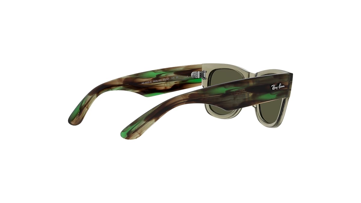 MEGA WAYFARER Sunglasses in Transparent Green and Silver MEGA WAYFARER Sunglasses in Transparent Green and Silver