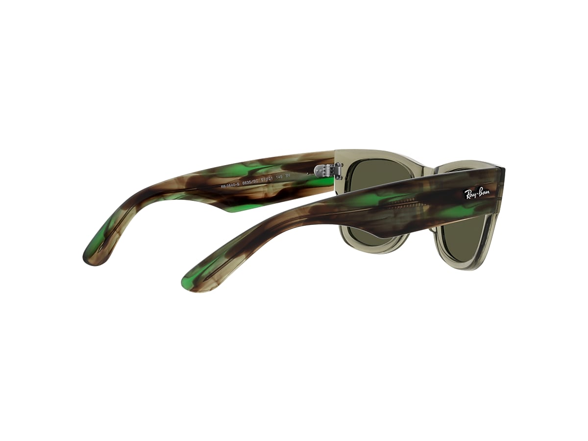 MEGA WAYFARER Sunglasses in Transparent Green and Silver 