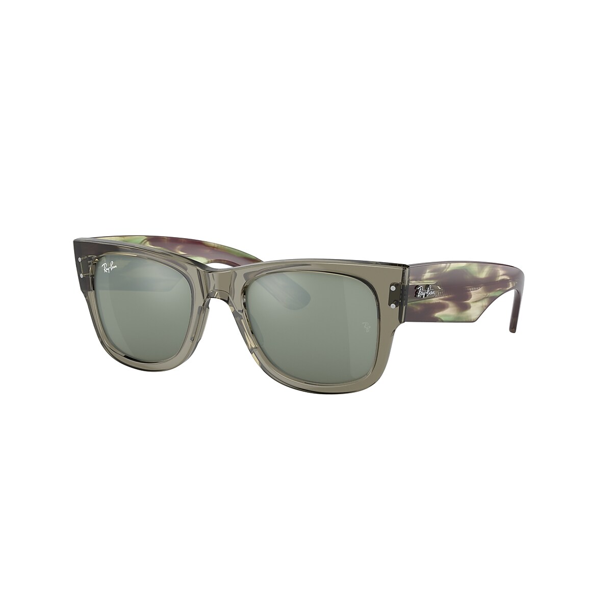 MEGA WAYFARER Sunglasses in Transparent Green and Silver MEGA WAYFARER Sunglasses in Transparent Green and Silver
