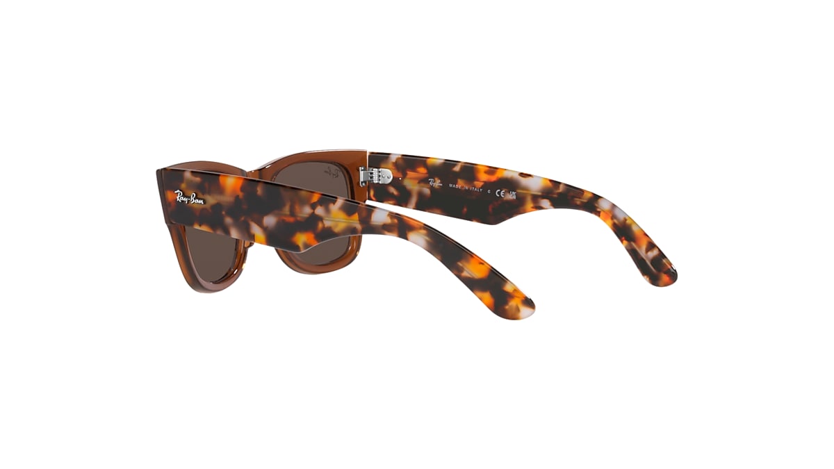 MEGA WAYFARER Sunglasses in Transparent Brown and Gold - RB0840S 