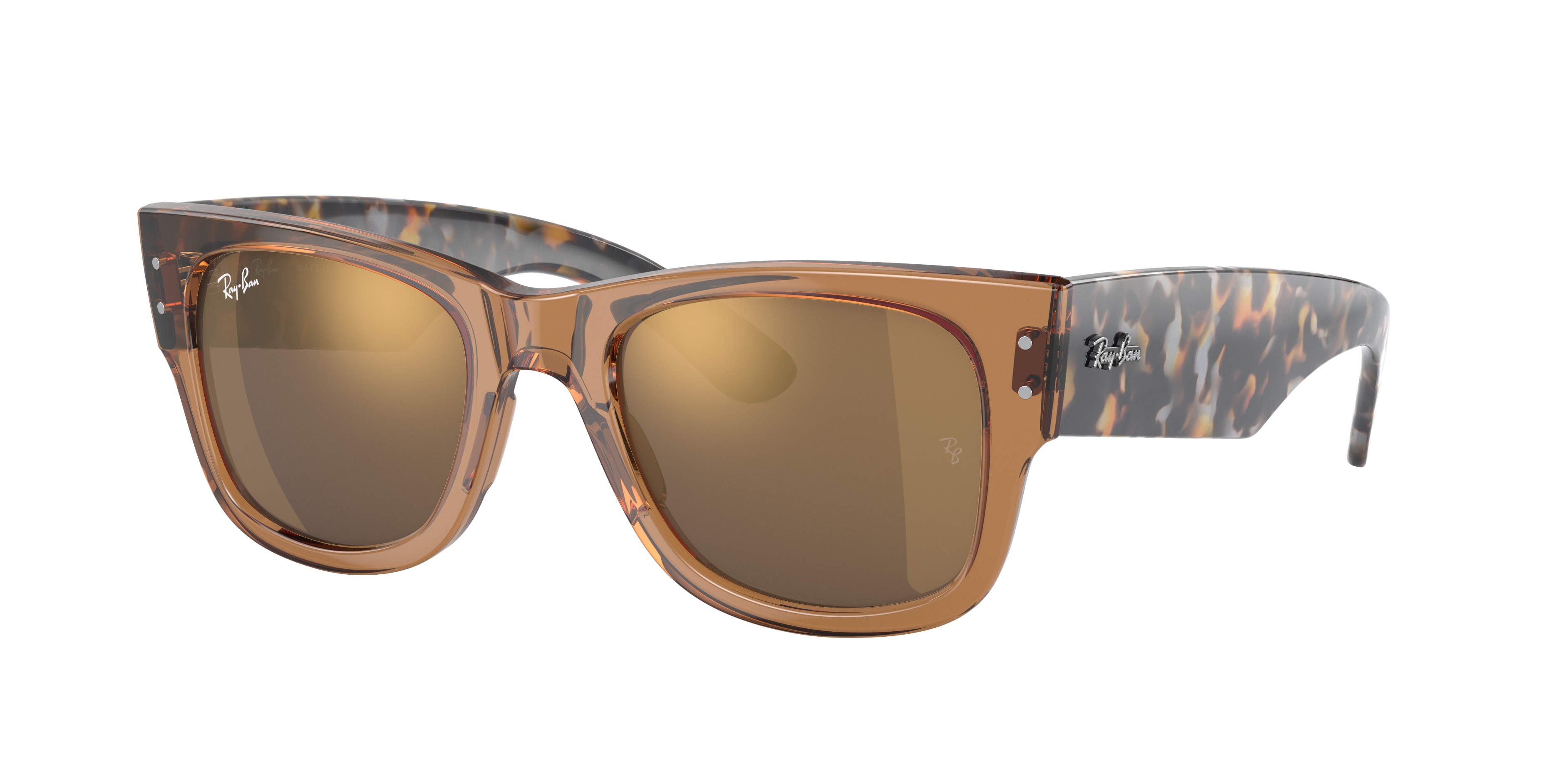 Scully Latijns wandelen Mega Wayfarer Sunglasses in Transparent Brown and Gold - RB0840S | Ray-Ban®  US