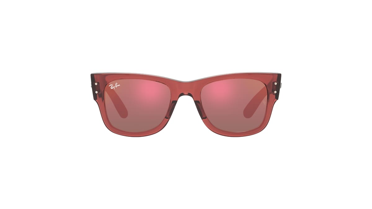 Mega Wayfarer Sunglasses in Transparent Pink and Red | Ray-Ban®