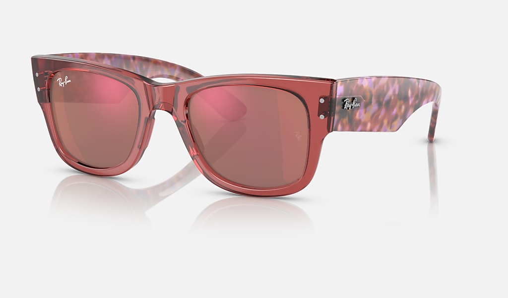 graven achterlijk persoon schraper Mega Wayfarer Sunglasses in Transparent Pink and Red | Ray-Ban®