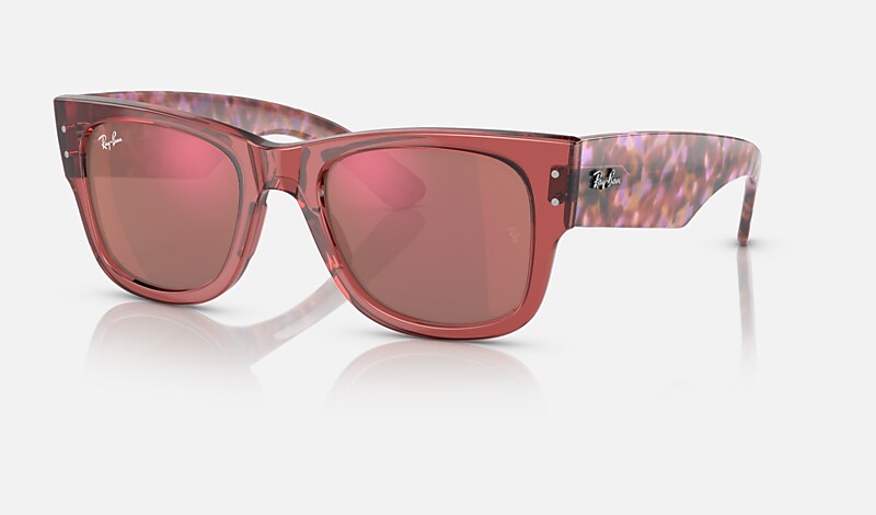 MEGA WAYFARER Sunglasses in Transparent Pink and Red RB0840S