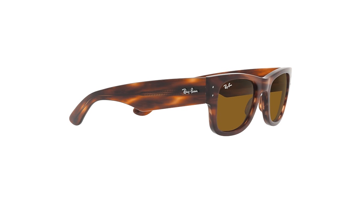 MEGA WAYFARER Sunglasses in Striped Havana and Brown - RB0840S