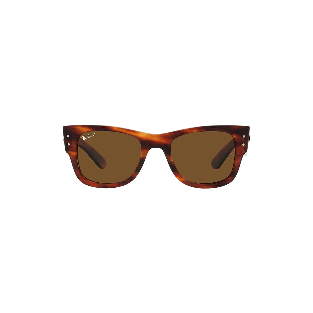 MEGA WAYFARER Sunglasses in Striped Havana and Brown - RB0840S