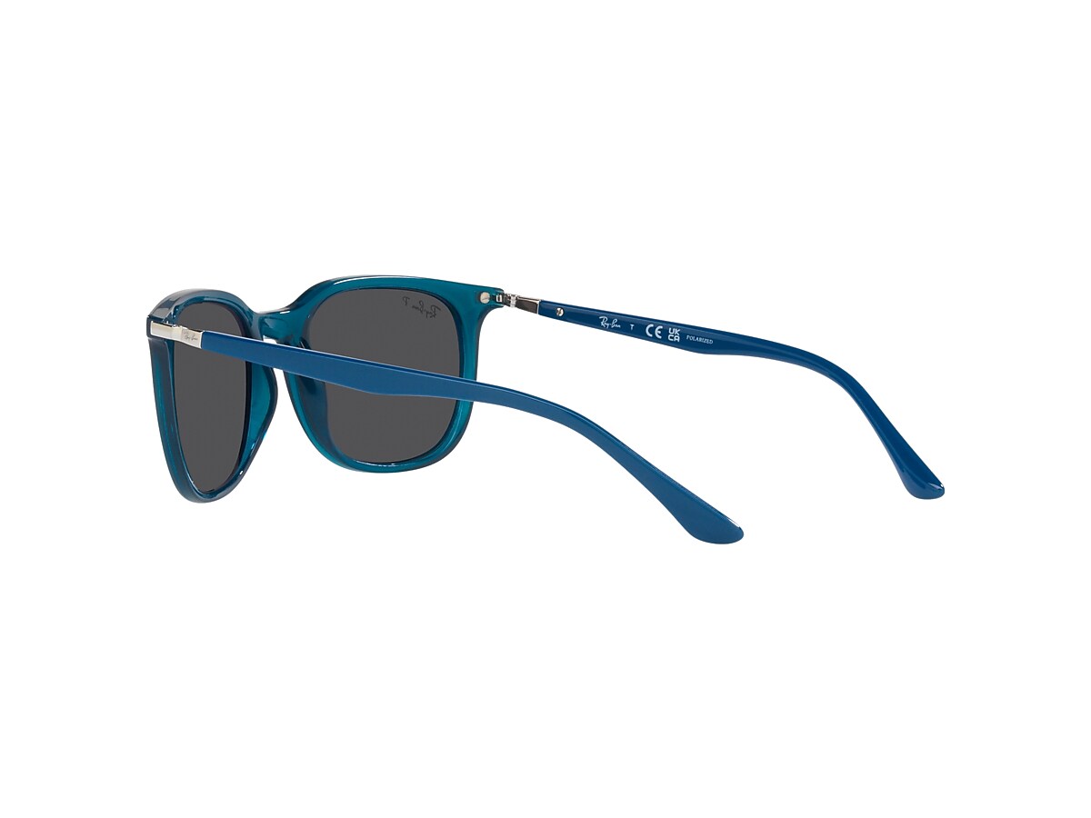 RB4386 Sunglasses in Transparent Turquoise and Dark Grey RB4386