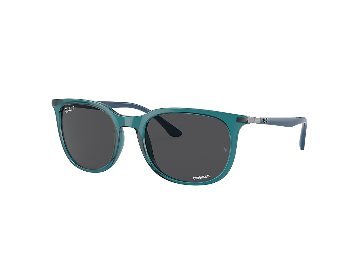 RB4386 Sunglasses in Transparent Turquoise and Dark Grey