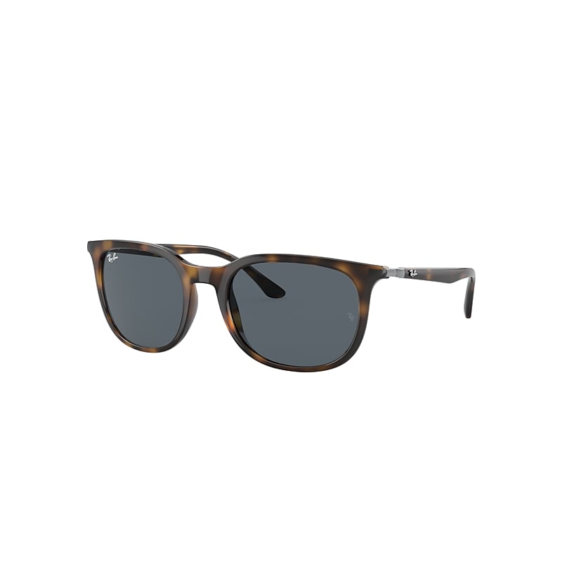 Shop Ray Ban Rb4386 Sunglasses Gunmetal Frame Blue Lenses 54-20