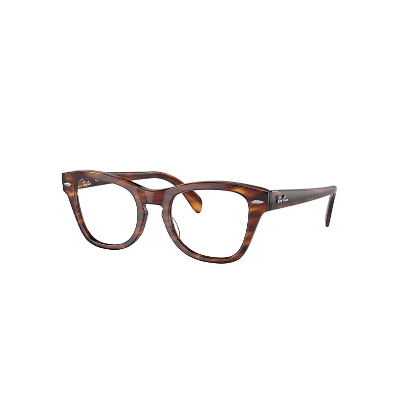 Ray Ban Rx0707v Eyeglasses In Striped Havana