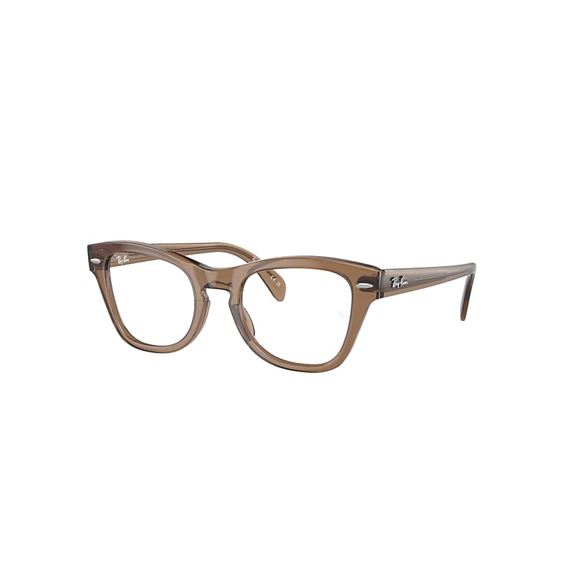 Ray Ban Rx0707v Eyeglasses In Transparent Light Brown