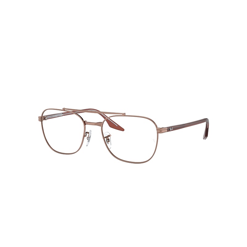 Ray Ban Rx6485 Eyeglasses In Brown On Transparent