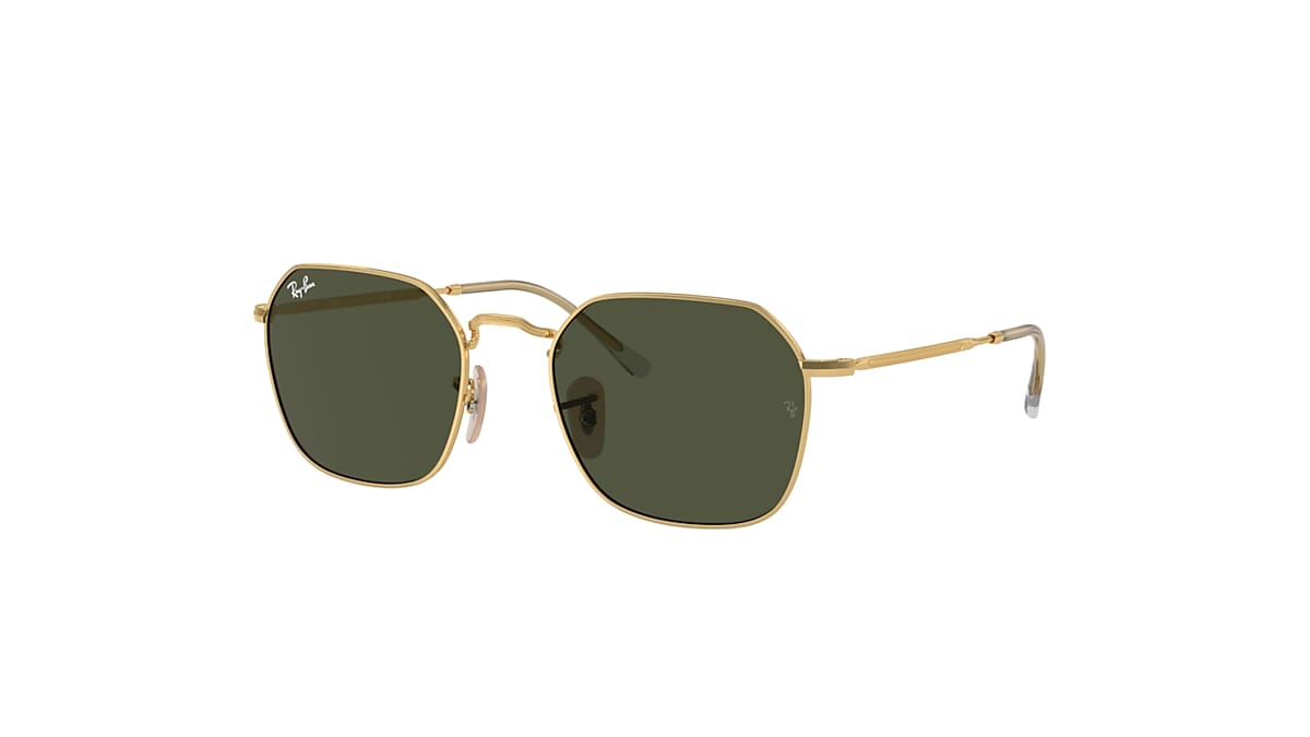 Ray-Ban Jim Sunglasses Gold Frame Green Lenses 53-20