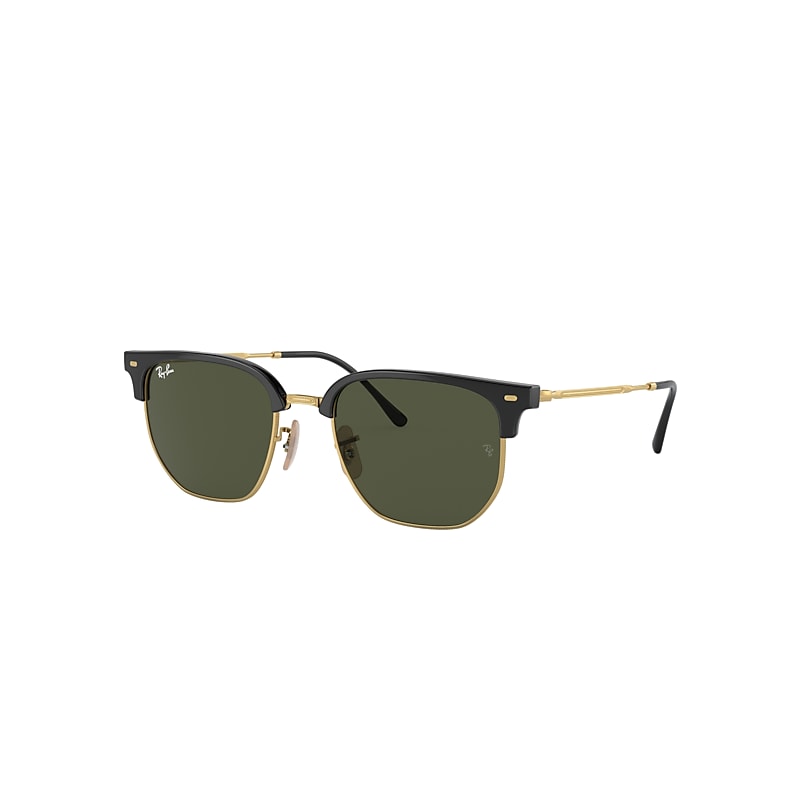 Ray Ban Sunglasses Unisex New Clubmaster - Gold Frame Green Lenses 51-20