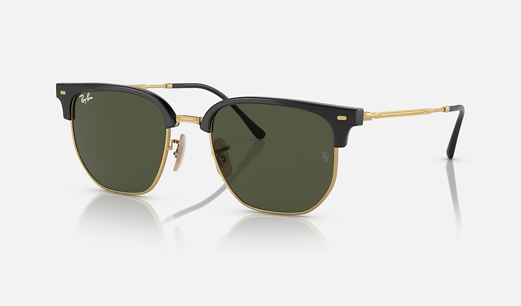 New Clubmaster Sunglasses in Black On Gold and Green | Ray-Ban®
