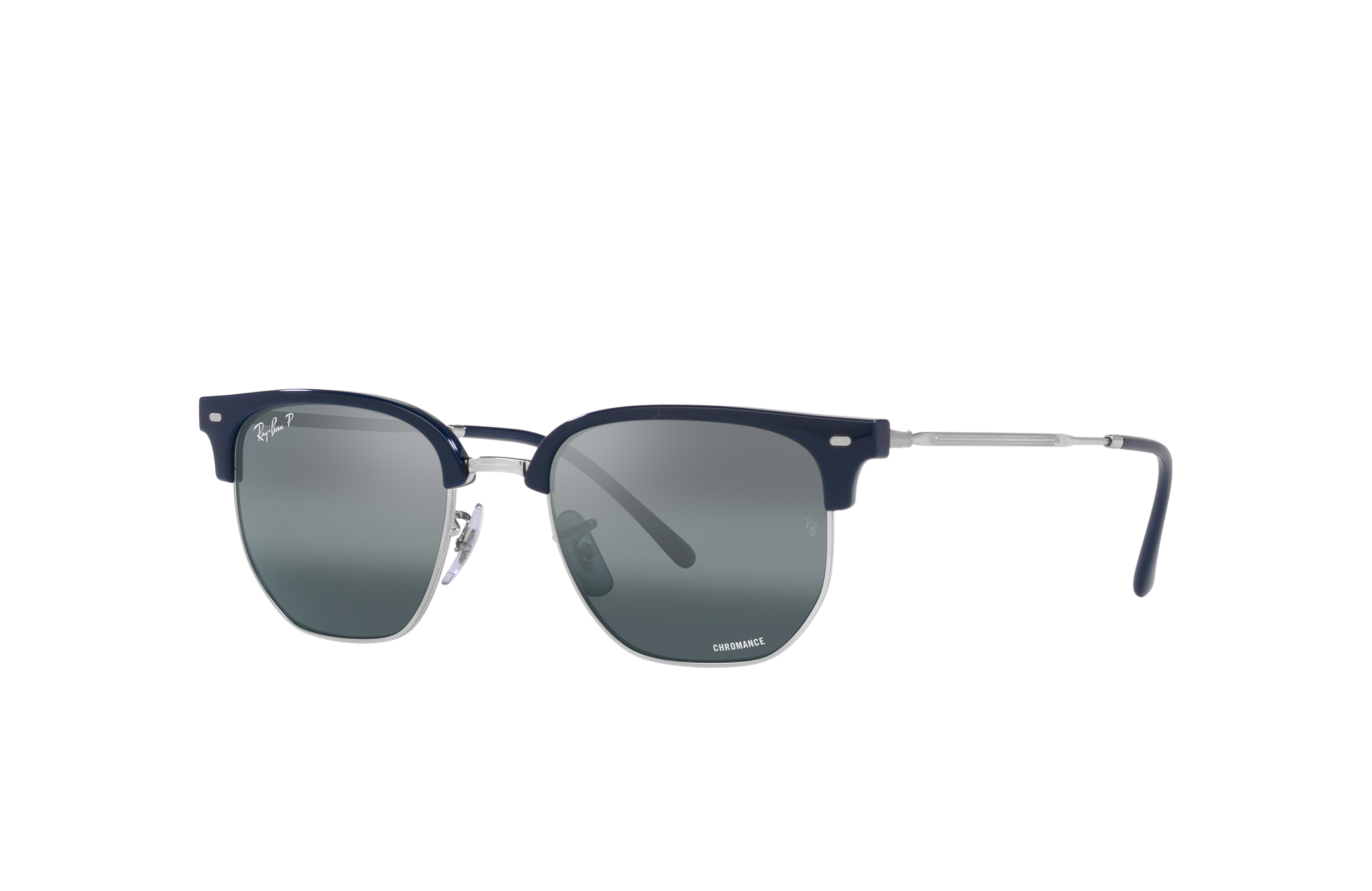New Clubmaster Sunglasses in Blue On Silver and Silver/Blue - RB4416 | Ray- Ban® EU