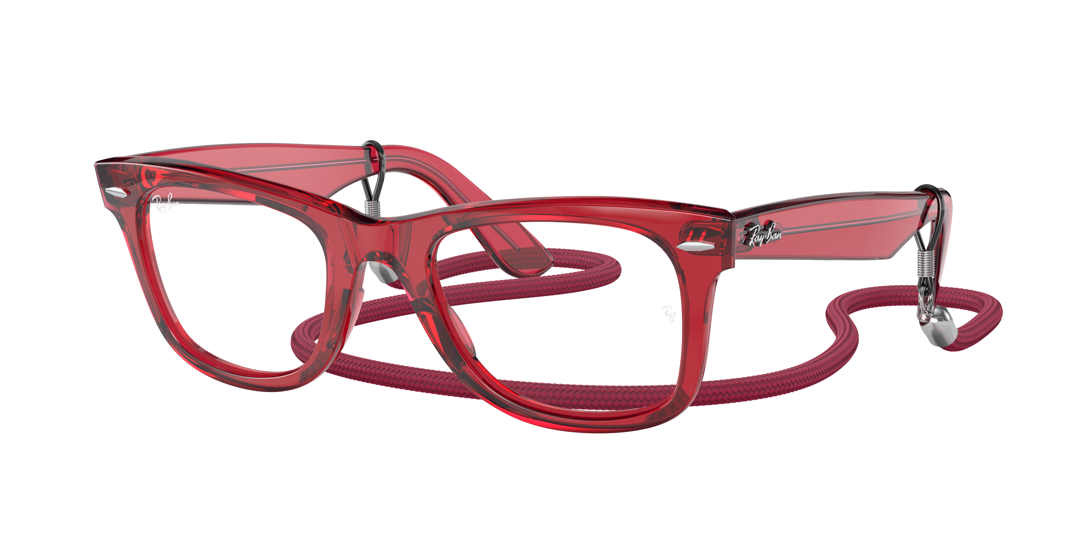 Original Wayfarer Colorblock Transitions® Sunglasses in Transparent Red and  Clear Blue | Ray-Ban®
