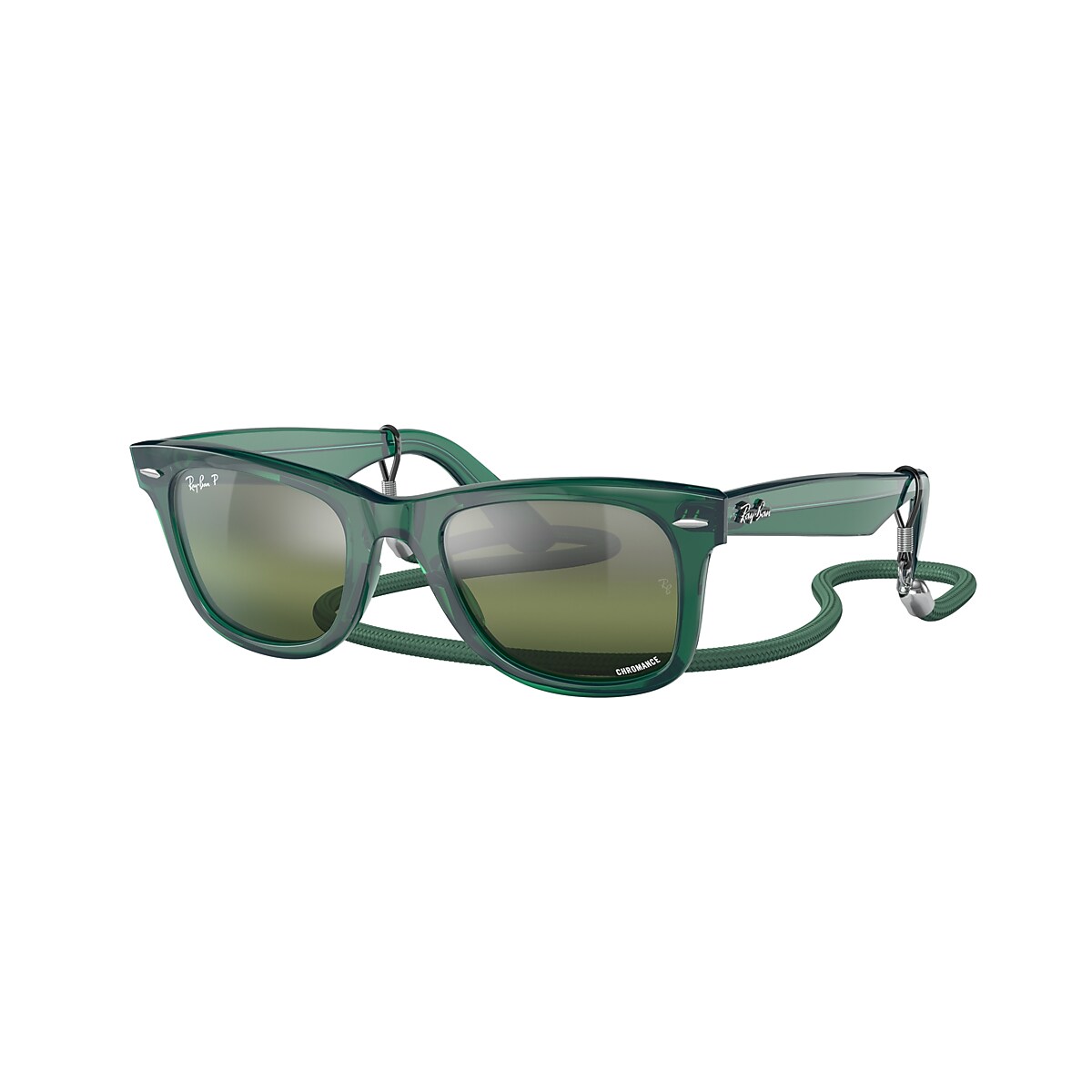 Original Wayfarer Colorblock Sunglasses in Transparent Green and Silver/ Green | Ray-Ban®