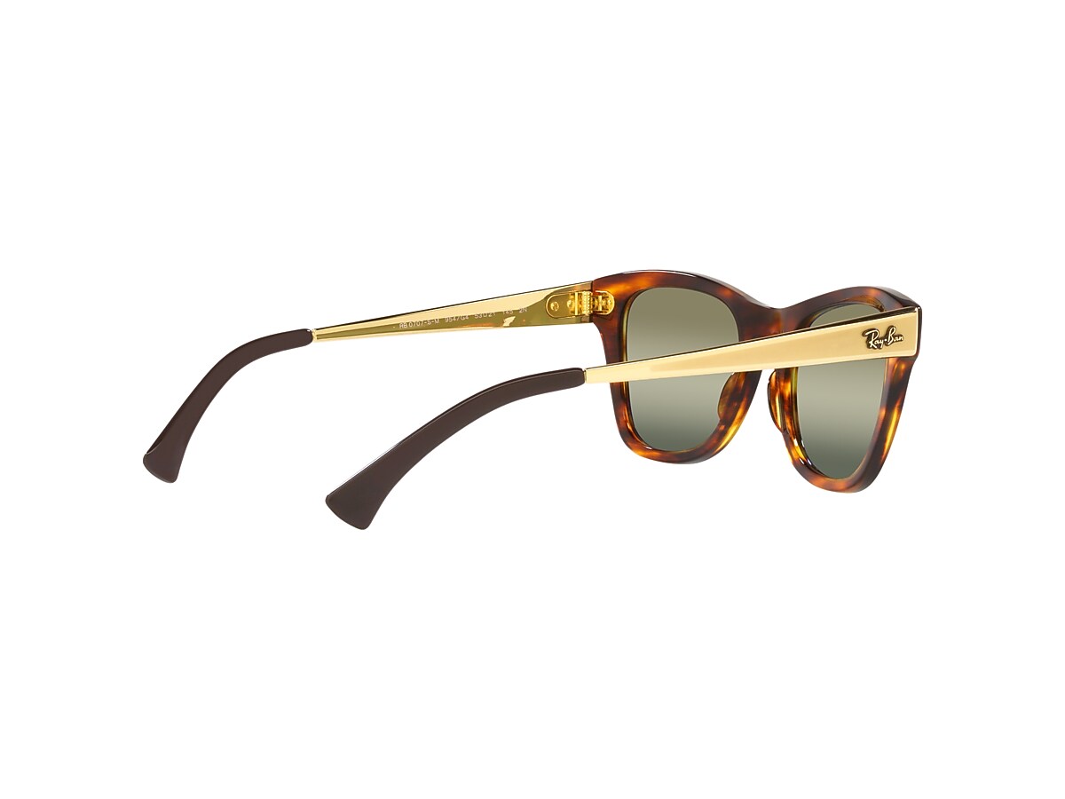 RB0707SM Sunglasses in Striped Havana and Green - RB0707SM | Ray 