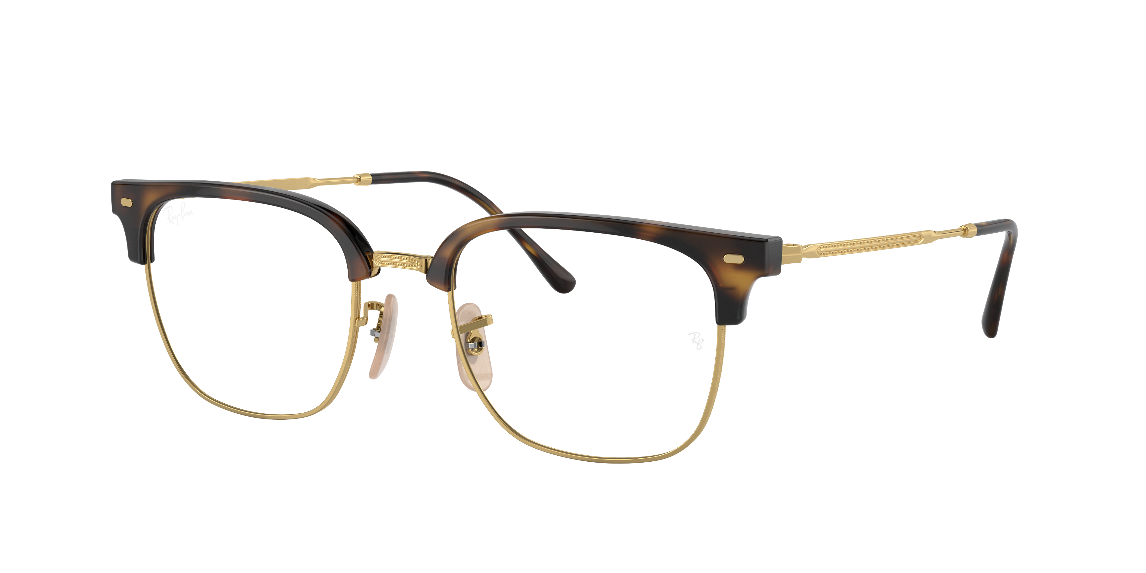New Clubmaster Optics Eyeglasses with Havana On Gold Frame | Ray-Ban®