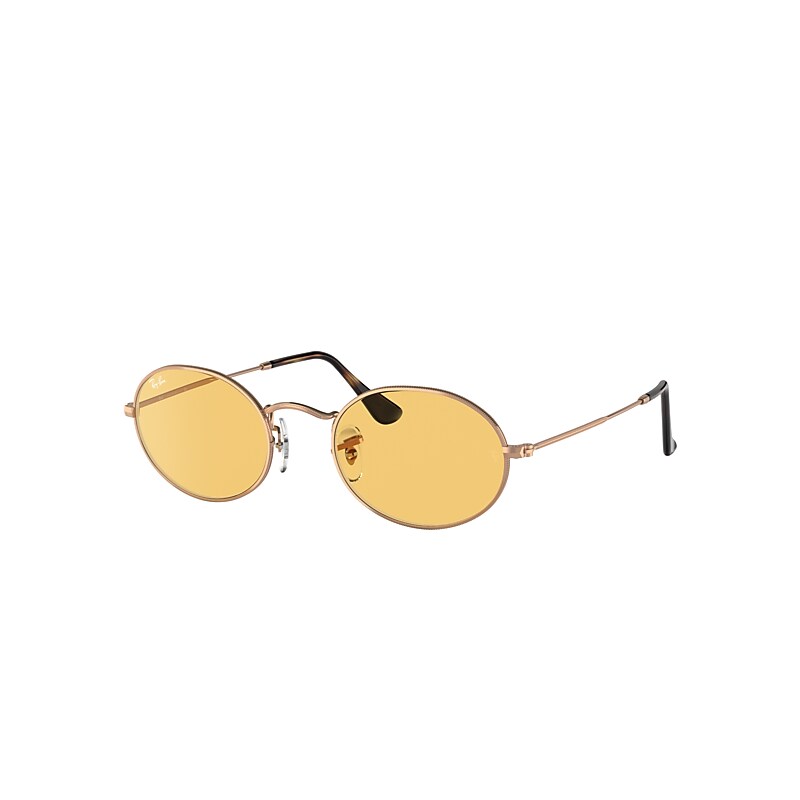 Ray-Ban Oval @collection Sunglasses Copper Frame Yellow Lenses 51-21