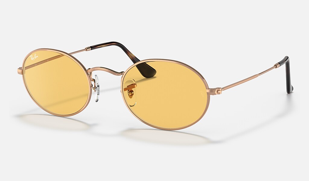 Oval @collection Sunglasses in Copper and Yellow | Ray-Ban®