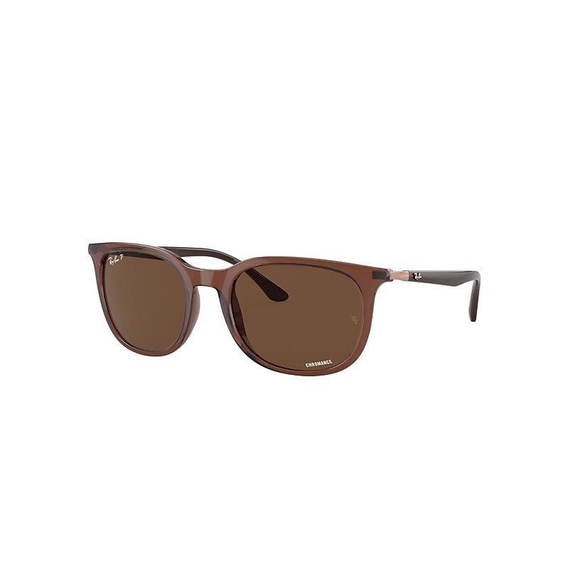 Ray-Ban Rb4386 Sunglasses Rose Gold Frame Brown Lenses Polarized 55-20
