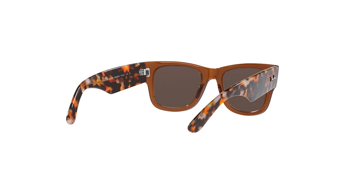 MEGA WAYFARER Sunglasses in Transparent Brown and Gold - RB0840SF 