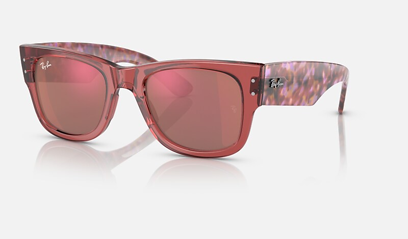 MEGA WAYFARER Sunglasses in Transparent Pink and Red - RB0840SF