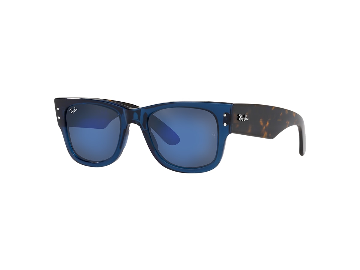 MEGA WAYFARER Sunglasses in Transparent Dark Blue and Blue 