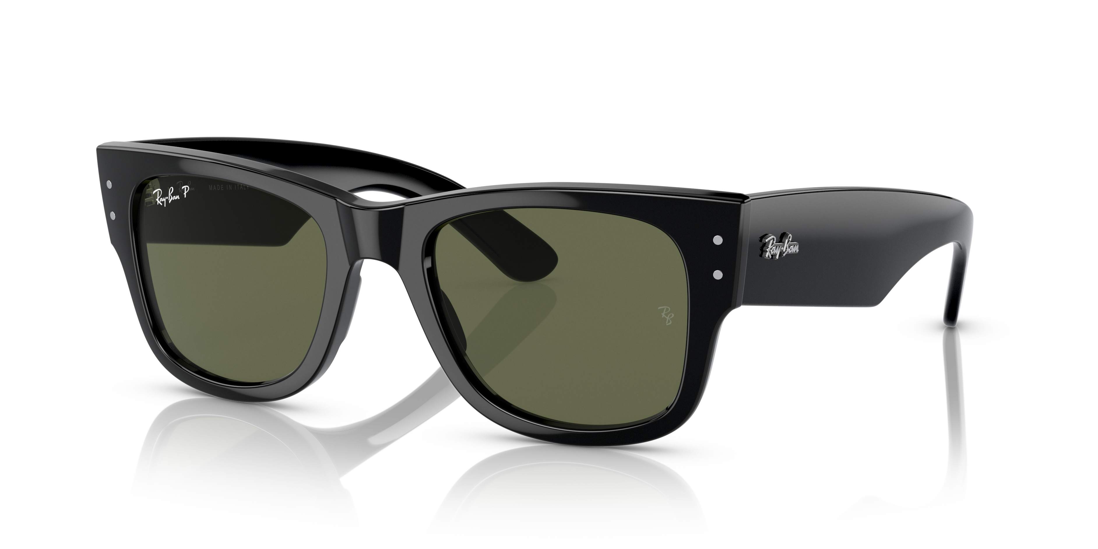 Mega Wayfarer Sunglasses in Black and Green | Ray-Ban®