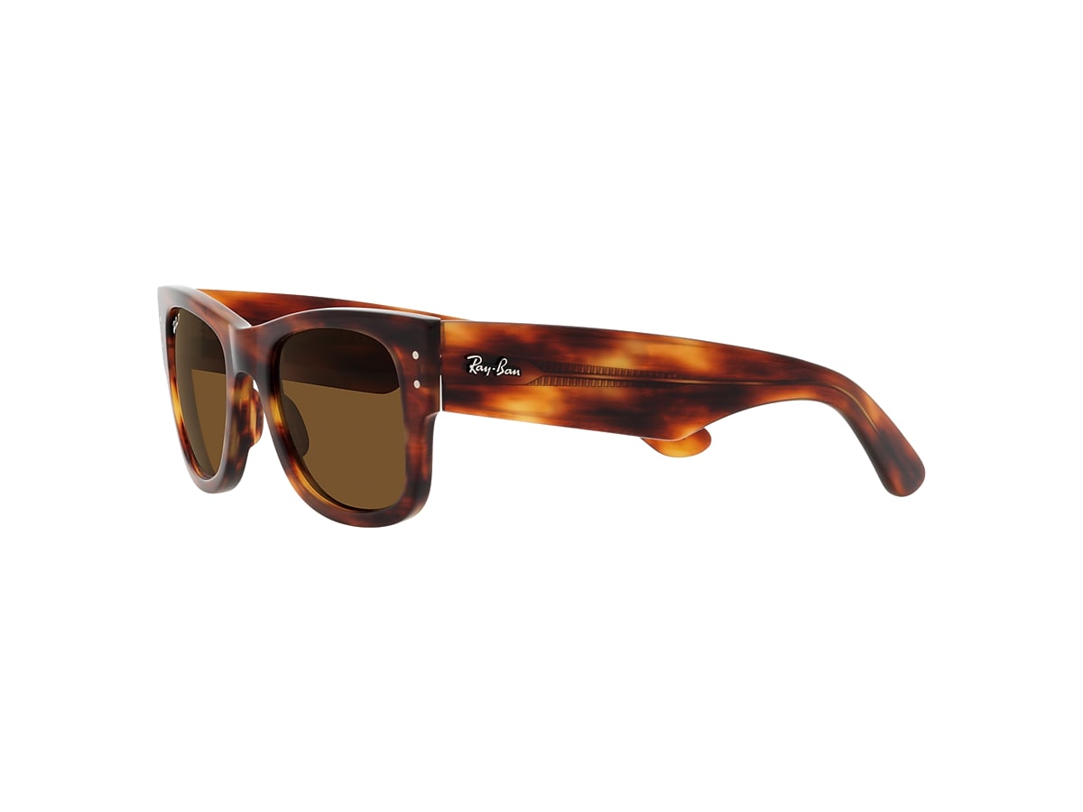 MEGA WAYFARER Sunglasses in Striped Havana and Brown - RB0840SF 