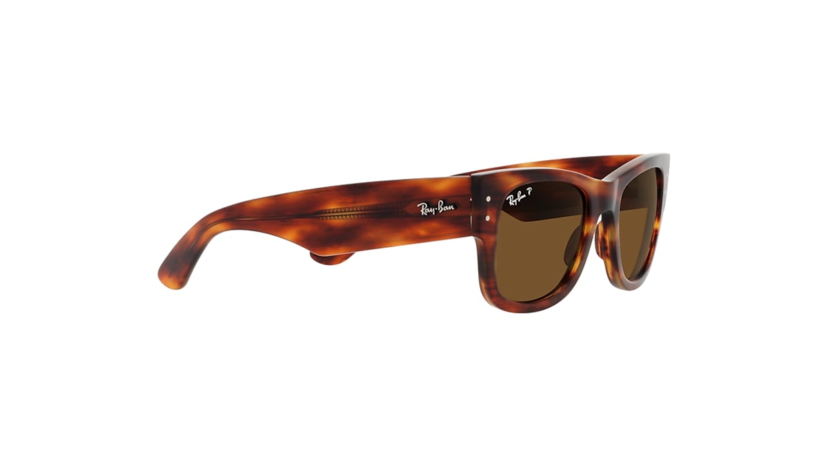 MEGA WAYFARER Sunglasses in Striped Havana and Brown