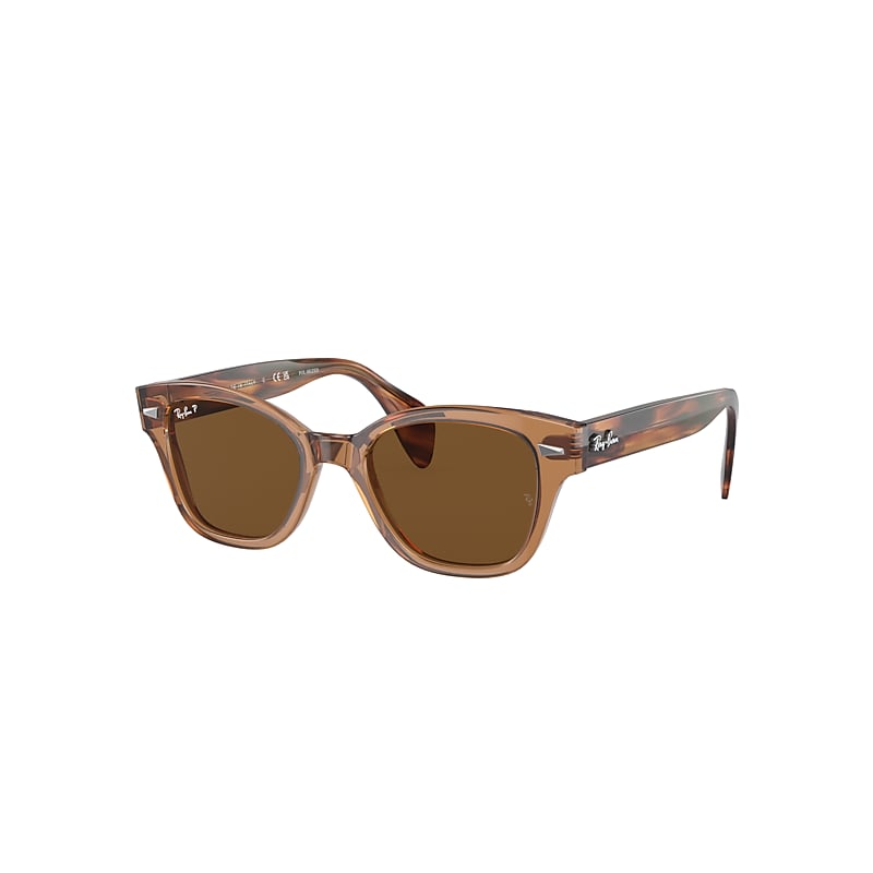 Ray Ban Rb0880s Sunglasses Striped Havana Frame Brown Lenses Polarized 53-19